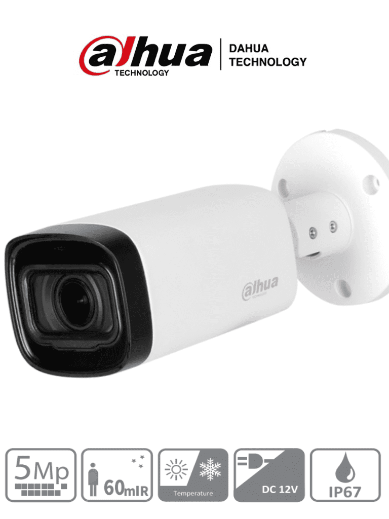 DAHUA HAC-HFW1500R-Z-IRE6 - Camara Bullet de 5 Megapixeles/ Lente Motorizado de 2.7 a 12 mm/ IR de 60 Mts/ Metálica/ IP67/ BLC/HLC/DWDR/ Soporta: CVI/CVBS/AHD/TVI/ DAHUA HAC-HFW1500R-Z-IRE6 - Camara Bullet de 5 Megapixeles/ Lente Motorizado de 2.7 a 12 mm/ IR de 60 Mts/ Metálica/ IP67/ BLC/HLC/DWDR/ Soporta: CVI/CVBS/AHD/TVI/